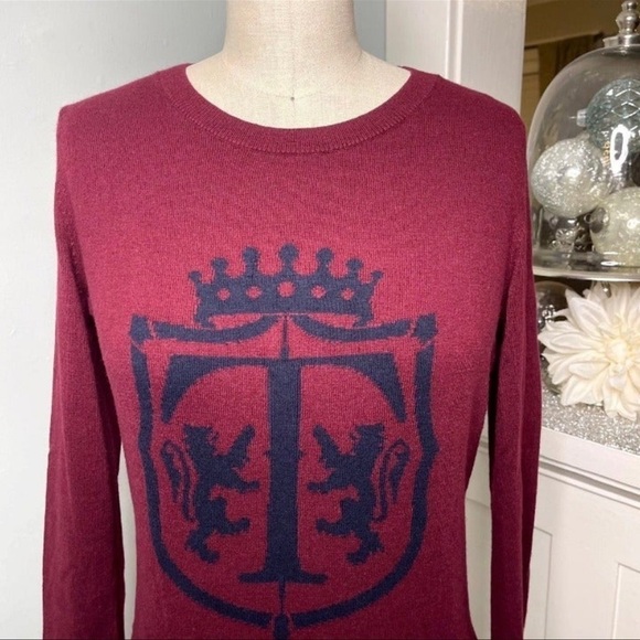 Talbots Burgundy Red Crewneck Novelty Sweater XS - Picture 3 of 11